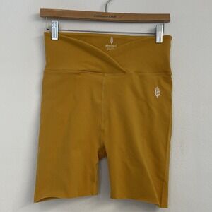 Free People Movement Blaze it bike shorts Womens‎  M/L Yellow GYM Stretchy Yoga